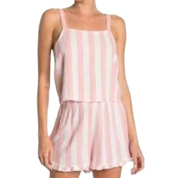 Nordstrom Linen Cabana Stripe Crop Tank Top Abound NWT Size Small - Picture 1 of 2